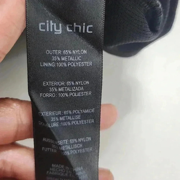 City Chic Women's Jumpsuit Long sleeve Shimmer Tapered Leg Size M/ 18 - Picture 9 of 10